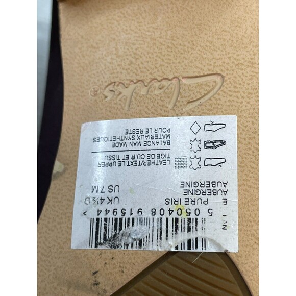 Clarks Pure Iris Women's US 7M Purple Leather Slip-On Driving Penny Loafer Shoes - Picture 7 of 10